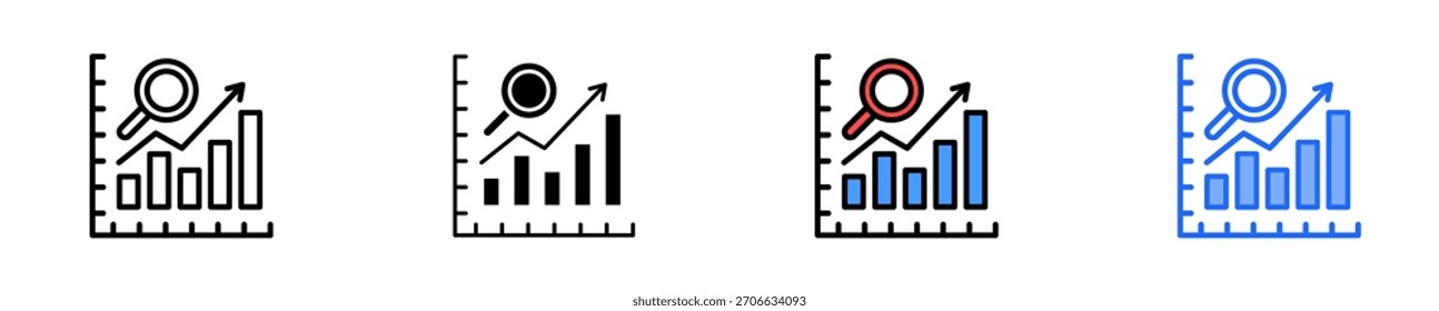 Análisis De Datos Para El Conjunto De Iconos De Negocio Colección De Estilo Múltiple