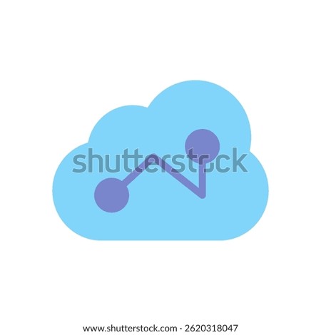 Data Analytics Cloud Icon Featuring Graph Visualization Representing Business Growth and Market Performance Metrics in Digital Marketing and SEO Strategy