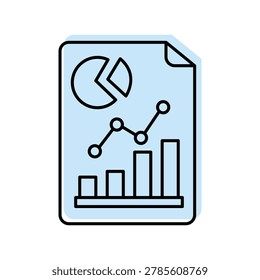 Data Analytics color shadow thinline icon , vector, pixel perfect, illustrator file 