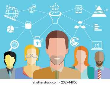 data analytics concept, data analyst team
