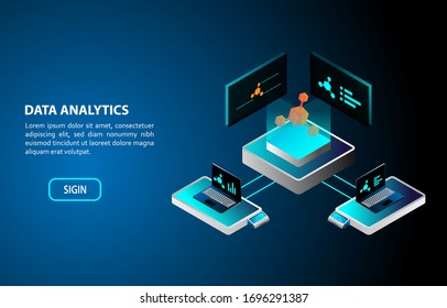 Data Analytics concept isometric design