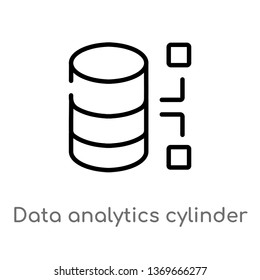 data analytics cylinder vector line icon. Simple element illustration. data analytics cylinder outline icon from user interface concept. Can be used for web and mobile