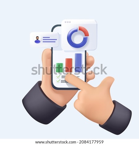 Data analytics, dashboard and business finance report. investment or website SEO screen concept. 3D Web Vector Illustrations. Modern flat design 3D concept, Data Analysis for website or mobile.