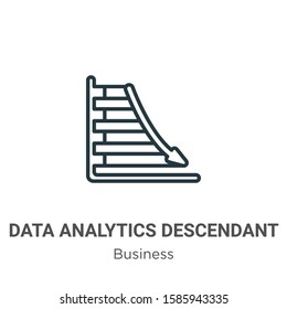 Data analytics descendant graphic outline vector icon. Thin line black data analytics descendant graphic icon, flat vector simple element illustration from editable business concept isolated on white 