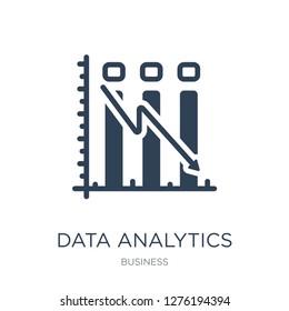 data analytics descending line graphic icon vector on white background, \trendy filled icons from Business collection, data analytics descending vector illustration