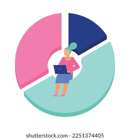 Data analytics diagrams graphic results presentation analysis tools techniques decision making flat composition vector illustration