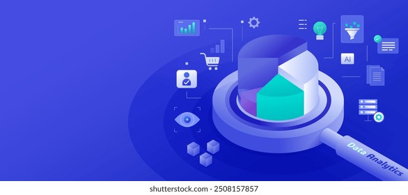  Ilustração do conceito da ferramenta de pesquisa de marketing digital da análise de dados