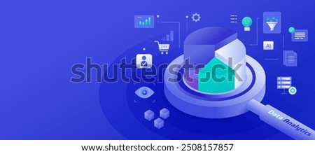  Data Analytics Digital Marketing Market Research Tool concept illustration