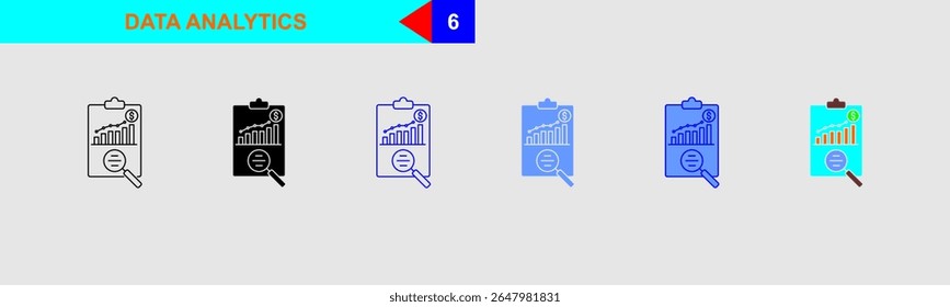 Data Analytics Global Technology Icon Set
