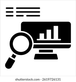 Data Analytics Glyph Icon. Simple Vector Illustration on White Background