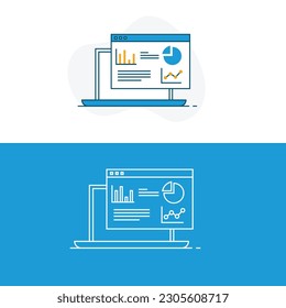  Data Analytics Icon, Business Intelligence Dashboard, Insights Symbol, Statistics Report, Metrics Data Visualization, Editable Stroke