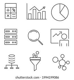 data analytics icon .buttons set symbol vector elements for infographic web.