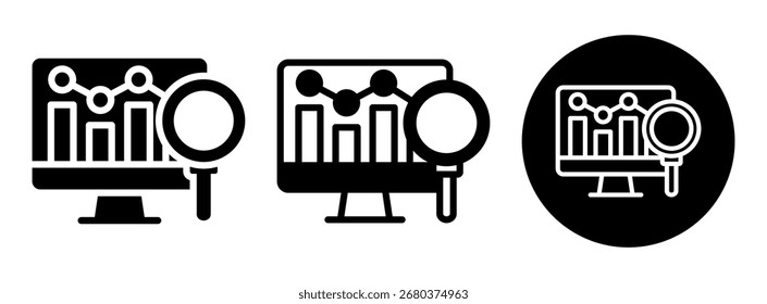 Glifo de Colección de íconos de análisis de datos y Ilustración vectorial mixta