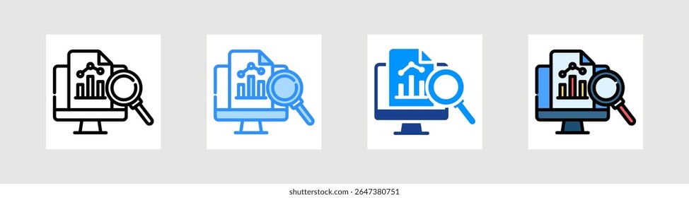Data Analytics Icon Collection Set Multiple Style