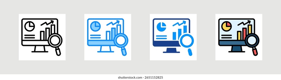 Data Analytics Icon Collection Set Multiple Style