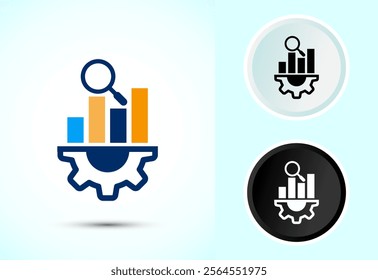 Data analytics icon design illustration. Market research, analytic icon