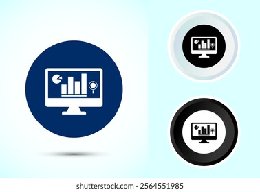 Data analytics icon design illustration. Market research, analytic icon