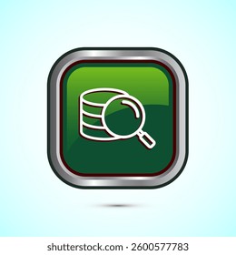 Data analytics icon design. Market research sign, analytic icon, Green color square button design