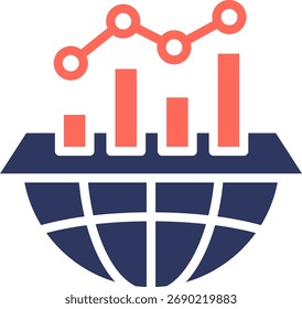 Ilustración vectorial de color de glifo de icono de análisis de datos