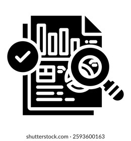 Data Analytics Icon in Glyph Style. Simple Vector Design. Simple Vector Glyph Icon