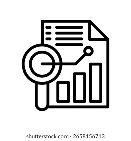 Ilustração do Vetor de Linha de Ícone da Análise de Dados
