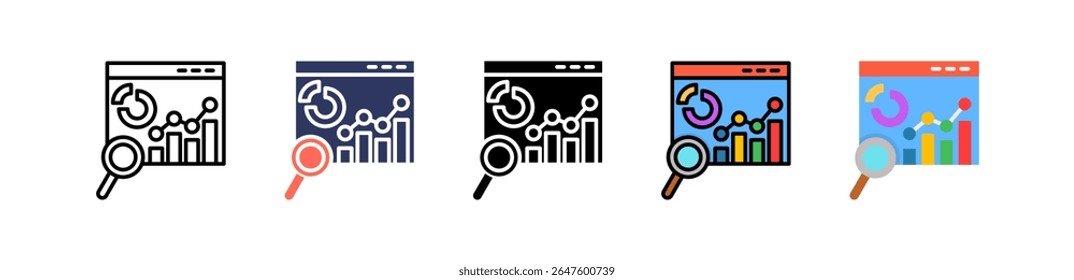 Data Analytics Icon Multiple Vector Illustration