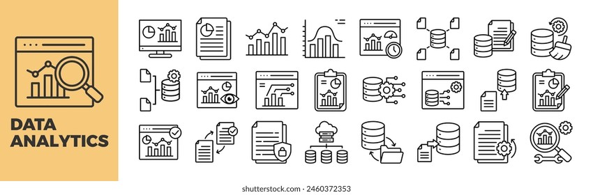 Data Analytics Icon Set For Design Elements	