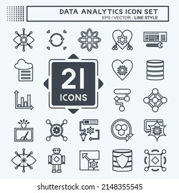 Data Analytics Icon Set. suitable for data analytics symbol. line style. simple design editable. design template vector. simple symbol illustration