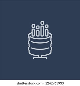 Data analytics icon. Trendy flat vector line Data analytics icon on dark blue background from Business and analytics collection. 