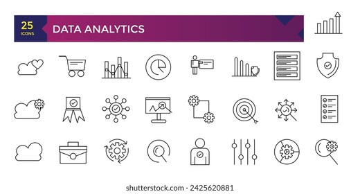 Iconos de Data Analytics herramientas de diseño gráfico ui colección de iconos
