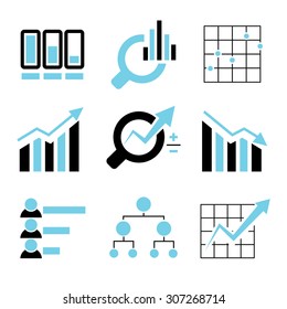 data analytics icons set