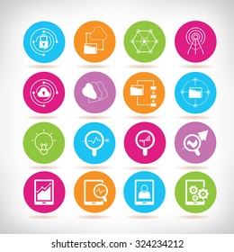 data analytics icons set
