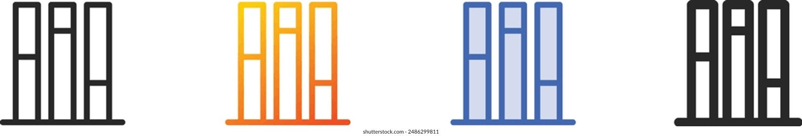 data analytics icon.Thin Linear, Gradient, Blue Stroke and bold Style Design Isolated On White Background