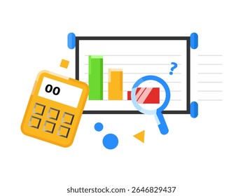 Data analytics informatio, monitoring, and calculation Vector Illustration. Data analysis Concept Design Isolated. Flat design in cartoonish style.