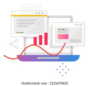 Data Analytics and Information Reporting - Icon as EPS 10 File