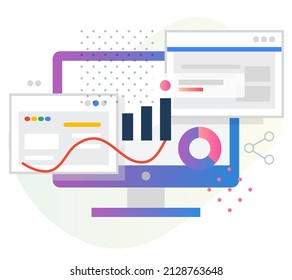 Data Analytics and Information Reporting - Icon as EPS 10 File