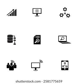 Data Analytics interactive icon collection 
