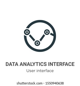 Data analytics interface vector icon on white background. Flat vector data analytics interface icon symbol sign from modern user interface collection for mobile concept and web apps design.