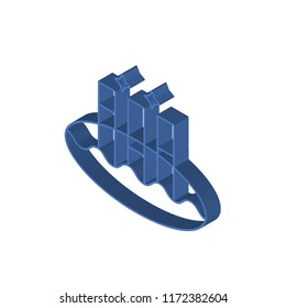Data analytics isometric left top view 3D icon