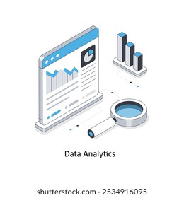 Ilustración de stock isométrica de Data Analytics. EPS Archivo ilustración de stock