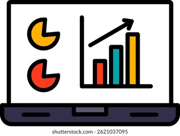 Data Analytics Line Filled Vector Icon Design