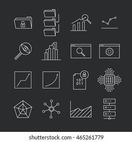 Data Analytics Line Vector Icons