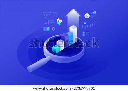Data Analytics and Market Growth Investment Strategy Concept with 3D Bar Chart Ideal for business analysis, financial planning, stock market growth, fintech, investment reports and corporate presentations.