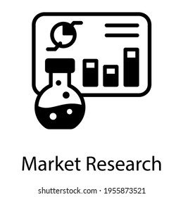 Datenanalyse, Marktforschungssymbol in solidem, bearbeitbarem Design  