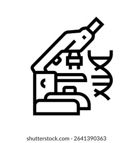 Data analytics in medicine line black icon. Sign for web page, mobile app, button, logo. Vector isolated button. Editable stroke.