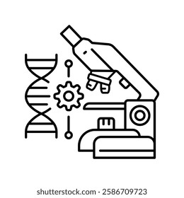 Data analytics in medicine line icon. Vector isolated element. Editable stroke.