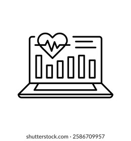 Data analytics in medicine line icon. Vector isolated element. Editable stroke.