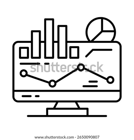 Data Analytics Monitor Editable Stroke Icon