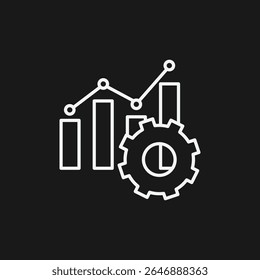 Data Analytics and Process Automation Icon for Business Intelligence, Performance Management, and Workflow Optimization