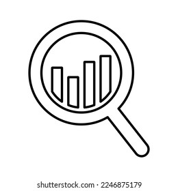 Data Analytics Search Business Money Icon in Line Style
